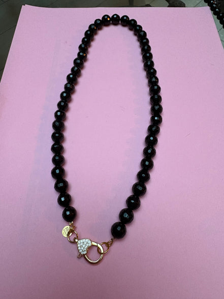 Collana LUCE - ONICE  mm10 - chiusura gioiello-  cm 50 - charm Luce