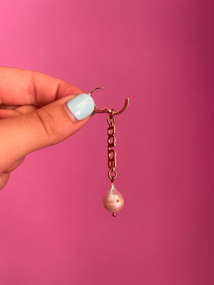 Mono orecchino - DOLCE argento 925oro rosa con perla