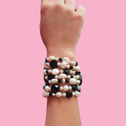 MAGNIFICO Bracciale Multifili perle coltivate e onice