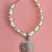 Collana con Perle Barocche Coltivate e pendeArgento 925