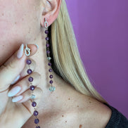 Orecchini - ametista e topazio con argento rose