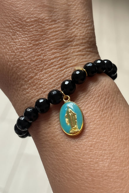 Bracciale Bisette -TALISMANI  onice  con charm Miracolosa