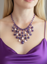 Couture - collier CASCATA ametista e corallo rosa