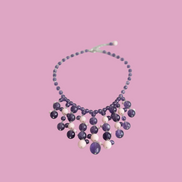 Couture - collier CASCATA ametista e corallo rosa