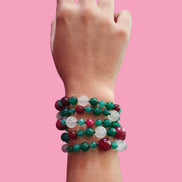 MAGNIFICO Bracciale Multifili agata verde brasiliana
