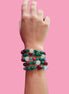 MAGNIFICO Bracciale Multifili agata verde brasiliana