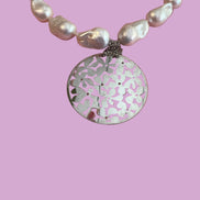 Collana con Perle Barocche Coltivate e pendeArgento 925