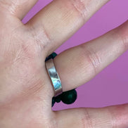 Anello in argento 925 rodio con agata verde brasiliana