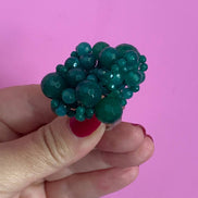 Anello in argento 925 rodio con agata verde brasiliana