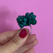 Anello in argento 925 rodio con agata verde brasiliana