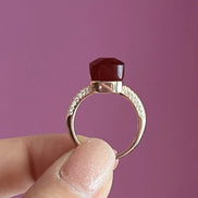 SQUARE ring - ruby red