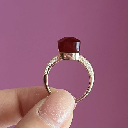 SQUARE ring - ruby red