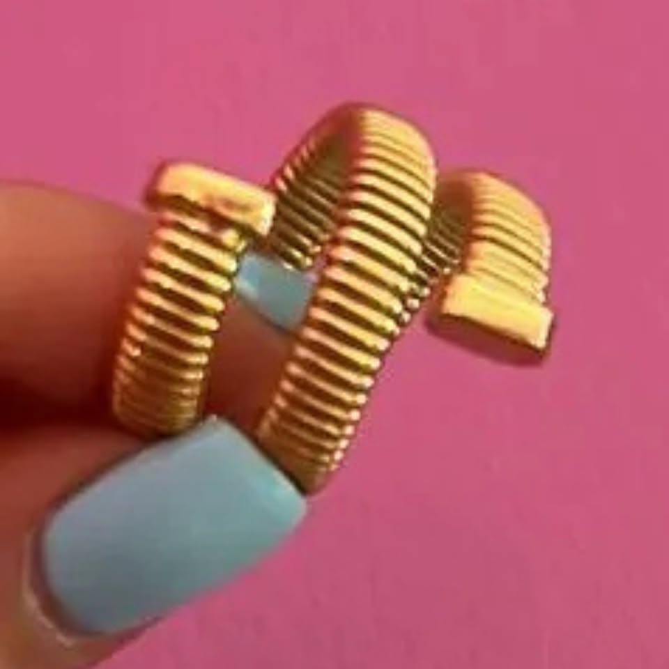 Anello TUBOGAS slim triplo argento 925 oro giallo