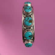 Bracciale collezione ETNICA -   Bangle Argento 925 con 10 turchesi