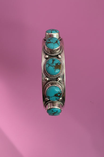 Bracciale collezione ETNICA -   Bangle Argento 925 con 10 turchesi