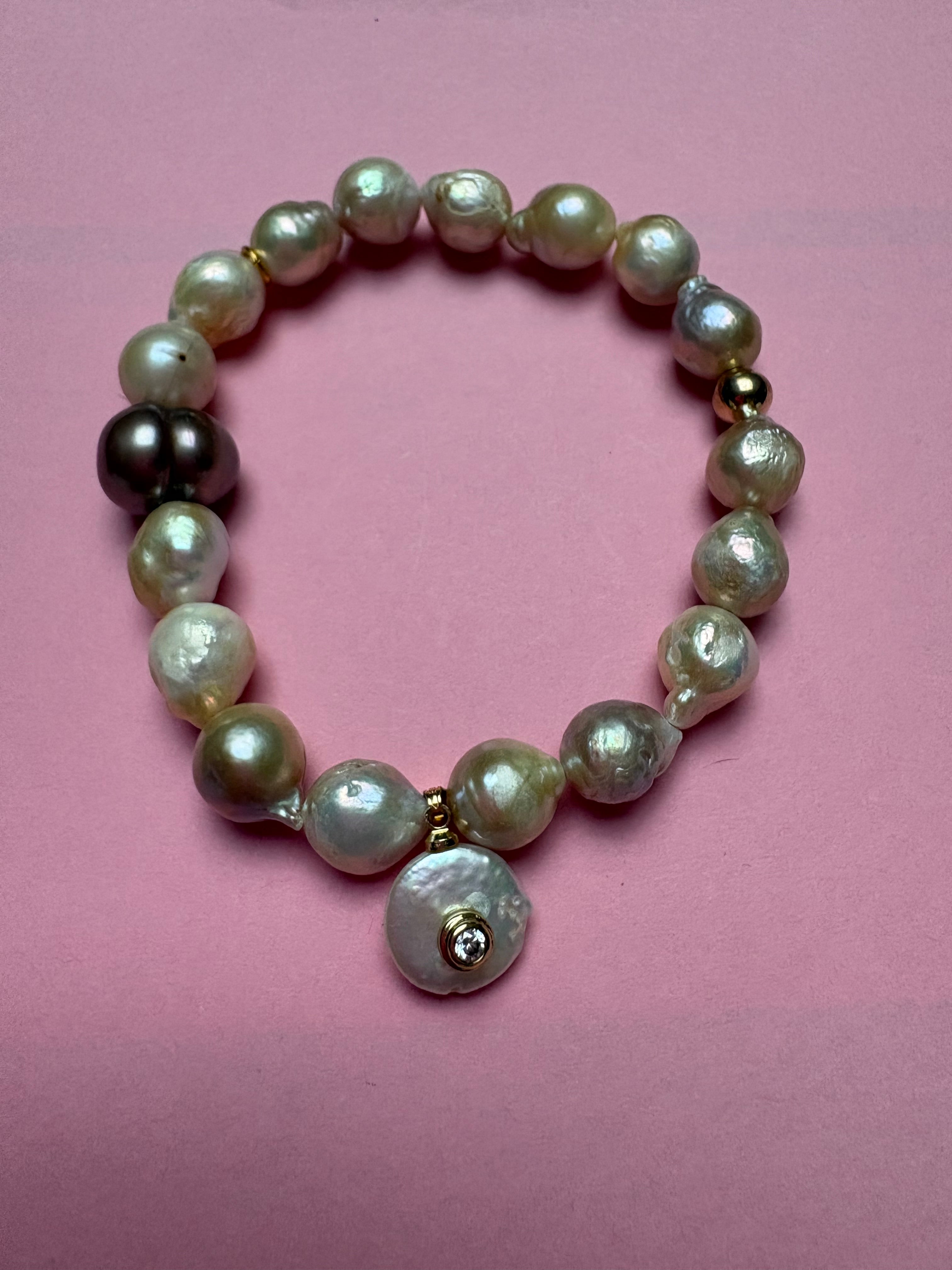 Bracciale Bisette -JAIPUR perle  con charm PERLA