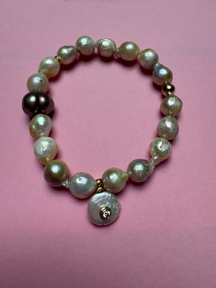Bracciale Bisette -JAIPUR perle  con charm PERLA