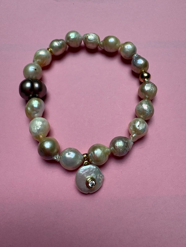 Bracciale Bisette -JAIPUR perle  con charm PERLA