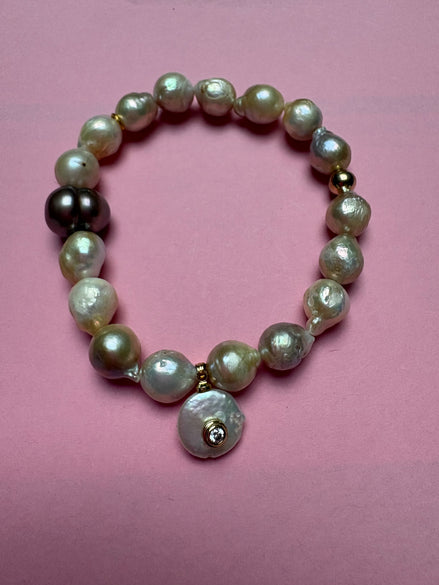 Bracciale Bisette -JAIPUR perle  con charm PERLA