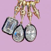 CHARM LUCE - big zircone con rodio nero e gold