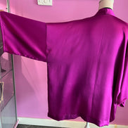 ARIA giacca morbida -Cardigan in seta 100% color ciclamino