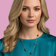 Collezione mediterranea - Collana perla coltivata barocca e corallo naturale