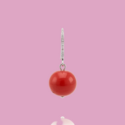 Orecchini  - MEDITERRANEA corallo rosso argento 925 zirconi