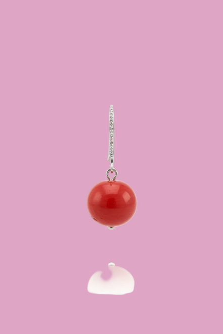 Orecchini  - MEDITERRANEA corallo rosso argento 925 zirconi