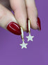 Orecchini anelline oro giallo con stella pendente