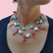 Collezione Oceano  - Collana argento 925 con  7 sfere turchese
