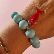 Bracciale Bisette - OCEANO  turchese con charm pesciolino