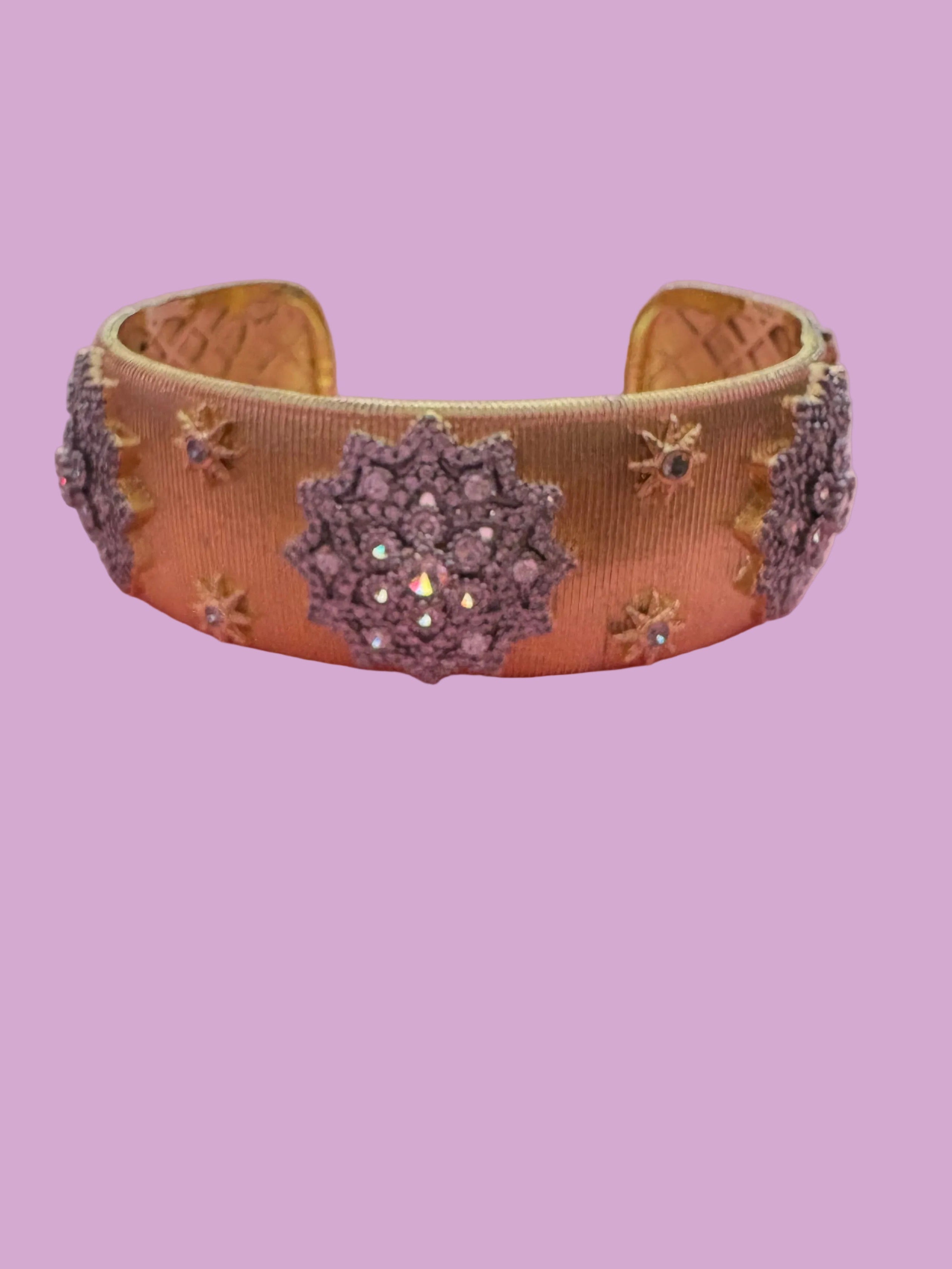 bracciale Kerala - Bangle ottone e filigrana con zirconi placcato oro giallo