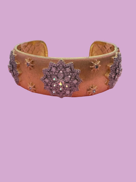 bracciale Kerala - Bangle ottone e filigrana con zirconi placcato oro giallo