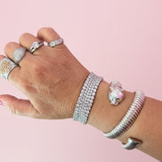 TENNIS bracciale argento 925 con zirconi bianchi - mm2 mm3 mm4