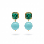 OCEANO Orecchini TURCHESE argento 925 con Agata verde