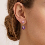 Orecchini  -JAIPUR  ametista con cristalli viola