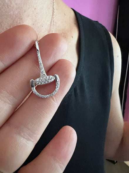 Collana - rodio con staffa cavallo