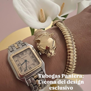 Bracciale TUBOGAS PANTERA contrarié 925 argento rose con zirconi