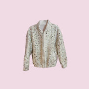 Sparkling bomber -bomber in tweed con paillettes e  Passamaneria