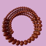 INCANTEVOLE -  3 giri   Chocker flessibile corallo rosso con argento 925