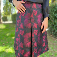 Gonna Fonda Isabel Allende in broccato rosso e nero
