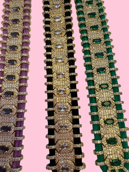 Bracciale MANTRA - Macrame’ con zirconi e ottone placcato oro giallo