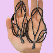 Orecchini ricamo spinello nero precious cut