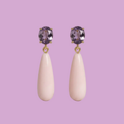 Orecchini  - MEDITERRANEA corallo rosa e cristallo viola