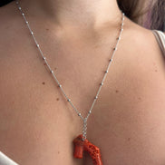 Collana MEDITERRANEA con pendente di corallo naturale