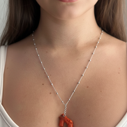 Collana MEDITERRANEA con pendente di corallo naturale