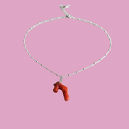 Collana MEDITERRANEA con pendente di corallo naturale