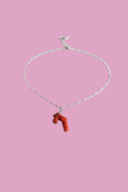 Collana MEDITERRANEA con pendente di corallo naturale