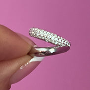 Earcuff 2 giri argento  925 rodio e zirconi