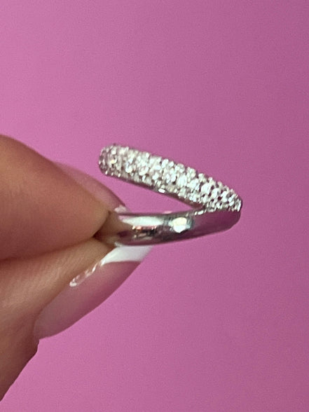 Earcuff 2 giri argento  925 rodio e zirconi